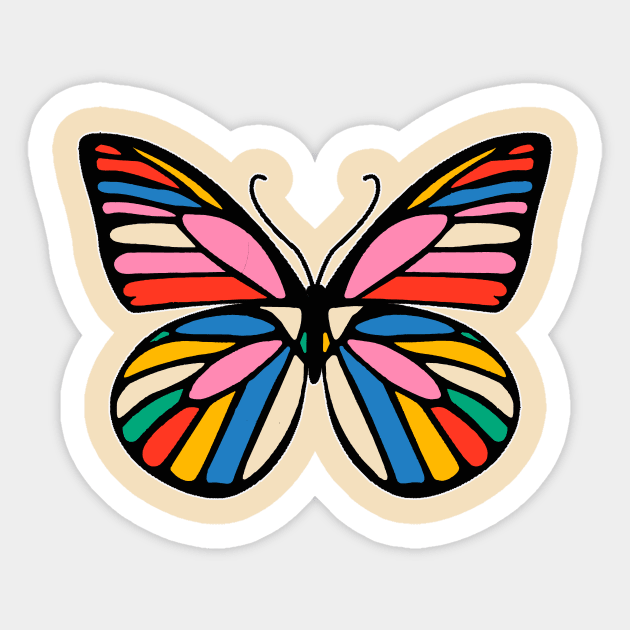 Joyful Multicolored Butterfly Sticker by Grigory